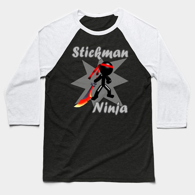 Stickman Ninja Baseball T-Shirt by Stickman3D